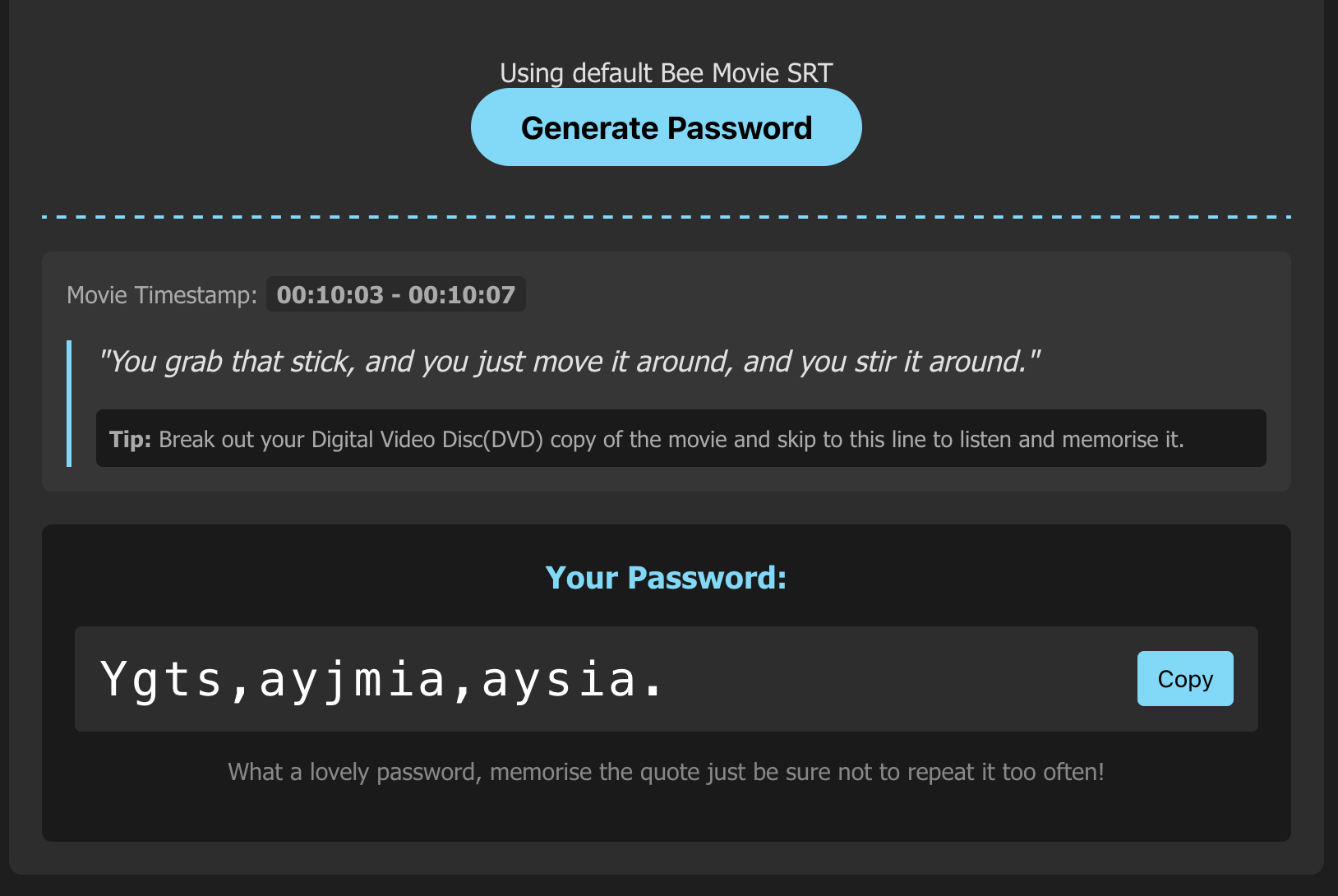 Screenshot of SubPass project